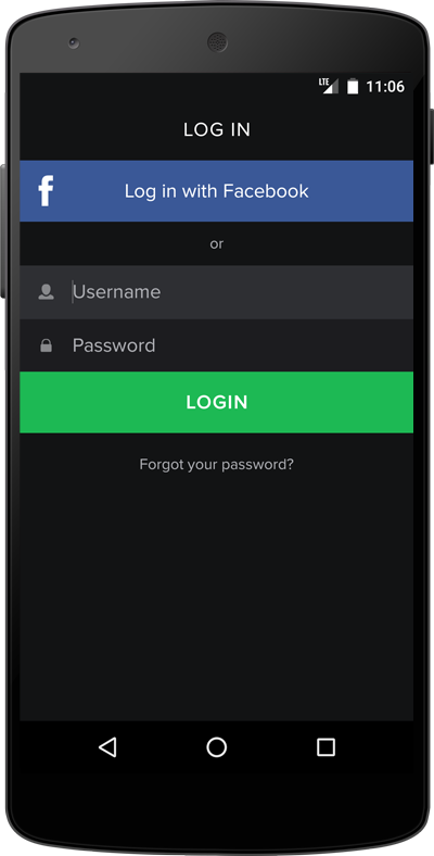 Spotify login screen Android